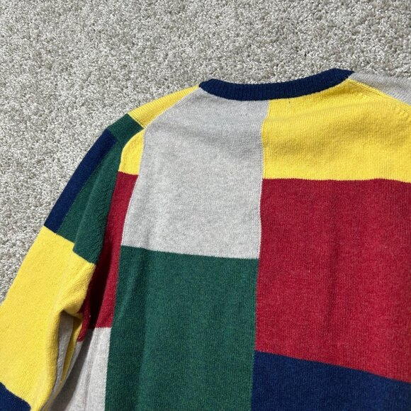 Brooks Brothers Mens Sz L English Lambswool Multicolor Patchwork Sweater - Picture 4 of 9